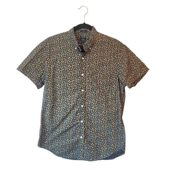 J. Crew Men's Dark Green Floral Classic Flex Wash Button Down Shirt Size M - Picture 1 of 7